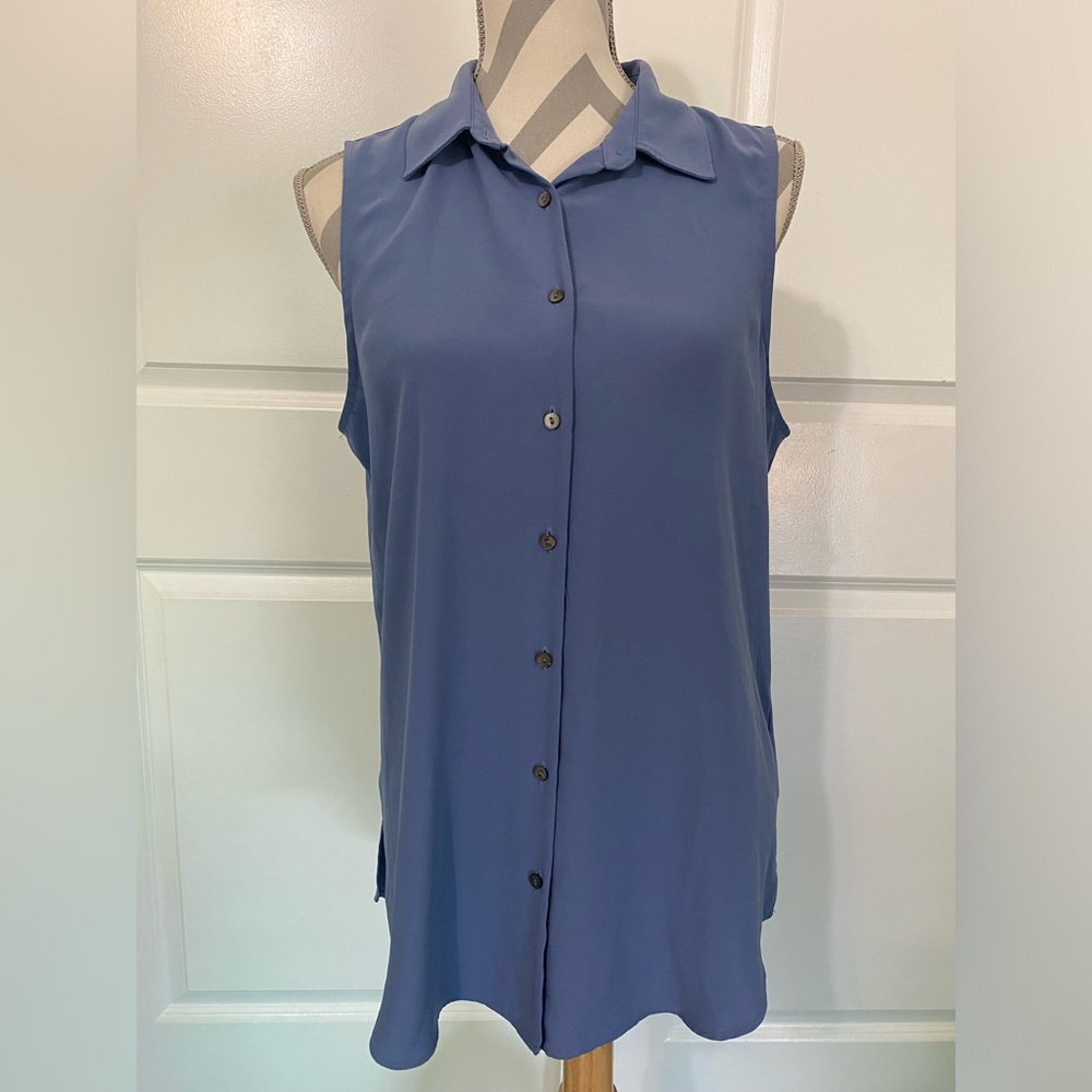 Rachel Zoe Medium Blue Sleeveless Blouse
